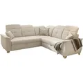 Ecksofa - 263 x 263 cm - Beige - Chenille - mit Ausziehfunktion und Bettkasten - Beige