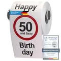 Lustiges Fun Klopapier zum 50. Geburtstag Toilettenpapier Geschenkartikel Geb...
