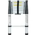 Eaxus Alu Teleskopleiter 3,2 m – ausziehbare Stehleiter, rutschfest, belastbar bis 150 kg, nach DIN EN131