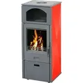 Plamen Laguna Kaminofen rot 8 kW mit Herdplatte – Holzofen aus Guss - Rot