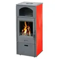 Plamen Laguna Kaminofen rot 8 kW mit Herdplatte – Holzofen aus Guss - EEK 