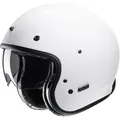 HJC Motorrad Helm V31 Solid Gr. S Retro Jethelm mit Sonnenblende weiß