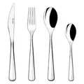 BRA Torino | 24-teiliges Besteckset, Edelstahl 18/10, glänzend poliert, spülmaschinenfest, 3,5 mm Stärke, mit Steakmesser - Silber