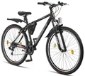 Licorne Bike Guide Premium Mountainbike in 20, 24, 26, 27.5 und 29 Zoll Fahrrad für Mädchen Jungen Herren und Damen (29 Zoll, Schwarz/Rot)