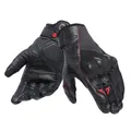 Dainese - Karakum Ergo Tek Magic Connection Gloves, Sommer Motorradhandschuhe, Herrenhandschuhe, Belüftetes Und Elastisches Gewebe, Lederhandfläche, Knöchelschützer, Schwarz/Schwarz, S