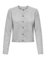 JDY Damen Feinstrickjacke JDYChloe Life leichte Damenjacke Cardigan Knopfleiste 15330581 Light Grey Melange M
