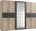 Wimex Kleiderschrank Taiga Kleiderschrank mit Spiegel mit Schubladen auf bequemer Höhe, Garderobe Schlafzimmerschrank