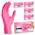 ARNOMED Einweghandschuhe Pink mit 100 Stück/Box, Nitrilhandschuhe L, Einmalhandschuhe, Handschuhe Einweg puderfrei, latexfreie Gummihandschuhe, Einweghandschuhe in XS, S, M, L & XL verfügbar