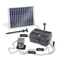 Esotec Solar Pumpensystem 12/800 UV Lampe, Komplettset, mehrstufige Filterung, Teichfilter Filterbox, Teichpumpe Akku, Solarbrunnen Springbrunnen Bachlaufpumpe, 101204