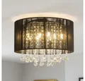 GLOBO LIGHTING LED Deckenleuchte, Leuchtmittel inklusive, LED Decken Hänge Leuchte Glas Kristall Wohn Zimmer Pendel Lampe Seide