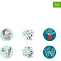Trendy Kitchen by EXCÉLSA 6er-Set: Untersetzer ''Peanuts Shiny & Bright'' in Blau - Ø 10,5 cm