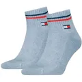 Tommy Hilfiger Kurzsocken TH UNI TJ QUARTER 2P ICONIC (2 Paar) Half-Terry-Sohle für zusätzlichen Komfort blau 39-42