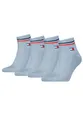 Tommy Hilfiger Unisex Quarter Socken im Retro Design knöchelhoch 4-er Pack, Farbe:Light Blue Melange, Socken & Strümpfe:39-42