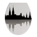 Wenko WC Sitz Skyline Hamburg Toilettensitz mit Absenkautomatik Klodeckel