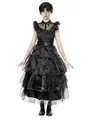 Maskworld Hochwertiges Gothic Girl Ballkleid - Schwarzes Grufti-Damen-Kostüm für Halloween, Karneval & Grusel-Party - Größe: XXL