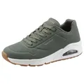 Skechers Uno - Stand on Air Sneaker Freizeitschuh, Halbschuh, Schnürschuh mit Air-Cooled Memory Foam grün 43 EU