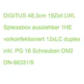 DIGITUS 48,3cm 19Zoll LWL Spleissbox ausziehbar 1HE vorkonfektioniert 12xLC dupl