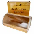 MamboCat Brotkasten Bambus Holz Brotkorb Brotbox Brotbehälter mit Rolldeckel