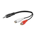 PerfectHD 3,5 mm Klinke auf 2× Cinch Adapterkabel – Stereo AUX auf RCA – Audioadapter für HiFi-Anlage, TV, Lautsprecher, Smartphone, PC & Tablet