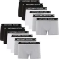 Herren 12erpack Herrenboxerhipster Fitted Boxer Hipsters, Schwarz, Grau, Weiß...