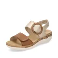 Remonte Damen Riemchensandalen R6853, Frauen Sandalen,lose Einlage,halteriemen,Sommerschuhe,Freizeitschuhe,offene Schuhe,metallic (90),42 EU