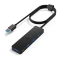 Aceele USB 3.0 Hub 4 Port 120cm Kabel Klettverschluss