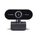Midland W199 Webcam im edlen Design für Smart-Working, C1476, mit integriertem Mikrofon, Full HD Auflösung 1080p, kompatibel mit jedem Gerät mit USB-Anschluss, Farbe: schwarz
