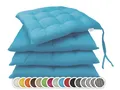 ZOLLNER Stuhlkissen, 40 x 40 x 3 cm, mit Bindebänder, für Indoor und Outdoor