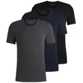BOSS T-Shirt Rundhals BOSS ONE (Packung, 3-tlg., 3er-Pack) mit dezentem BOSS Logo-Print blau S (46)
