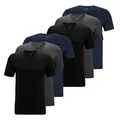 BOSS Herren Classic T-Shirts Kurzarm Shirts Pure Cotton Crew-Neck 6er Pack, Farbe:Mehrfarbig, Artikel:-497 Black/Anthracite/Navy, Größe:S
