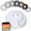 FUX 10 St. Heizungsrohr Rosette 22mm Abdeckung Verkleidung - Einzelrosetten Weiß für Heizkörperrohre