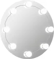 vidaXL Wandspiegel mit LED-Beleuchtung Rund Glas