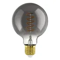 EGLO E27 Lampe dimmbar, Spiral LED Glühbirne Globe, Vintage Deko Leuchtmittel schwarz-transparent im Retro-Design, 4 Watt, 100 Lumen, warmweiß, 2000k, Edison Birne G95, Ø 9,5 cm