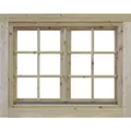 WOLFF FINNHAUS Doppelfenster "Alina", Leimholz, naturbelassen, für Gartenhäuser - braun