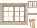 Doppel-Fenster Alina 28 ISO 28mm Holzfenster Gartenhausfenster Einbaufenster