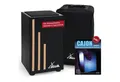 XDrum Cajon Cajon Primero Negra inkl. Cajonschule und Tasche, inkl. Rucksacktasche & Cajonschule, Trommelkiste mit Snare Sound