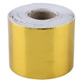 Kuuleyn 10M*5cm hitzeschutzfolie selbstklebend gold,Wärmeisolationsband, spezielles Aluminiumfolienband für Auspuffrohre von Automotoren, reflektierendes Wärmeisolationswickelband