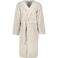 Vossen Unisex-Bademantel Lynn Kapuze Microfaser-Velours, Kapuze, 50% Baumwolle, 50% Polyester grau XXL
