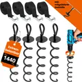 NewHabitat | 4x Erdanker Bodenanker Schwarz inkl. Gurte
