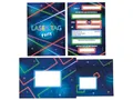 Limonia 12 Einladungskarten inkl. 12 Umschläge zum Kindergeburtstag Motto-Party Laser Tag neon Einladung Set Geburtstag Mädchen Kinder Jungs Jungen Boys Teenies