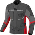 Berik Tourer Wasserdichte Motorrad Textiljacke, grau/rot, 50