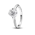 PANDORA Moments Blühende Rose Ring aus Sterling Silber mit Zirkonia Steinen, Größe: 58, 193215C01-58