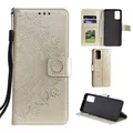 CoverKingz Handy Case kompatibel mit Samsung Galaxy S20 [6,2 Zoll] - Handy Cover mit Kartenfach Phonecase - Smartphone Hülle klappbar Motiv Mandala Gold