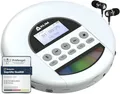 KLIM Nomad - tragbarer CD-Player mit ausdauerndem Akku, Kopfhörer, Radio FM, MP3- und TF-Karte, Bluetooth, ideal für Autos - Weiß