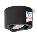 linovum Aufbauleuchte SMOL schwenkbar in schwarz matt & rund mit LED 4W neutralweiß 230V
