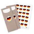ITENGA 24x Bestecktaschen mit Servietten Sticker Herz Flagge DEUTSCHLAND Germany