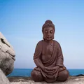 Buddha Figur sitzend in braun Höhe 50cm-10019975
