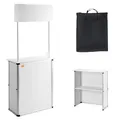 VEVOR Tragbare Messetheke Messetresen, 785 x 380 x 1815 mm Messestand Ausstellungs-Thekenständer, Faltbarer Promotion-Einzelhandels-Bartisch, Rezeption Messestand mit Aufbewahrungsregal, Tragetasche