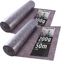 2x TECPO ABDECKVLIES MALERVLIES 50m SCHUTZVLIES 200g/m² ANTI-RUTSCH VLIES-ROLLE