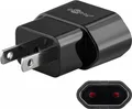 Reiseadapter Eurostecker-Buchse auf USA/Japan-Stecker, schwarz